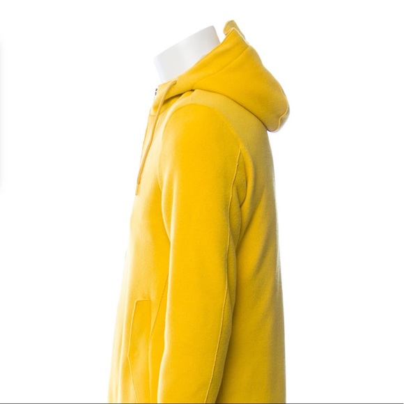 Herno Yellow boiled wool hooded full length coat Men